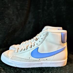 Nike High-Top Sneakers with Blue Swoosh